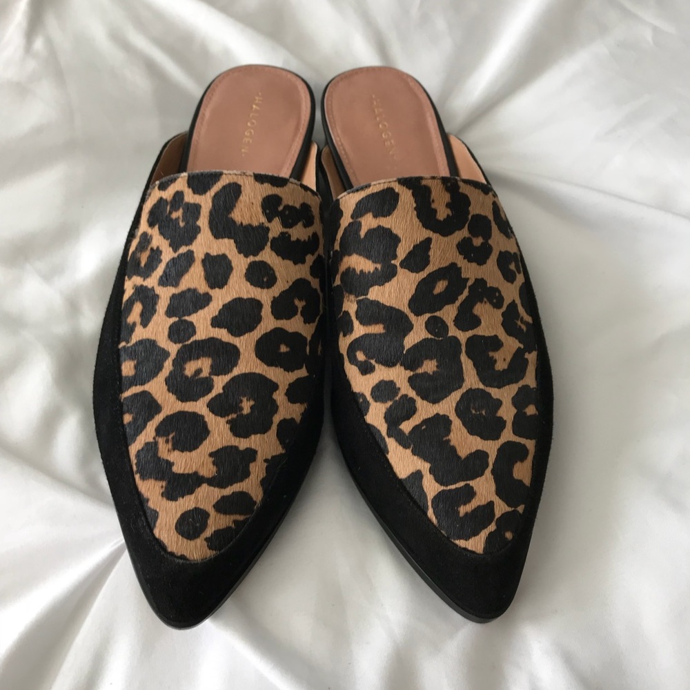 Halogen Leopard Mules Size 9.5